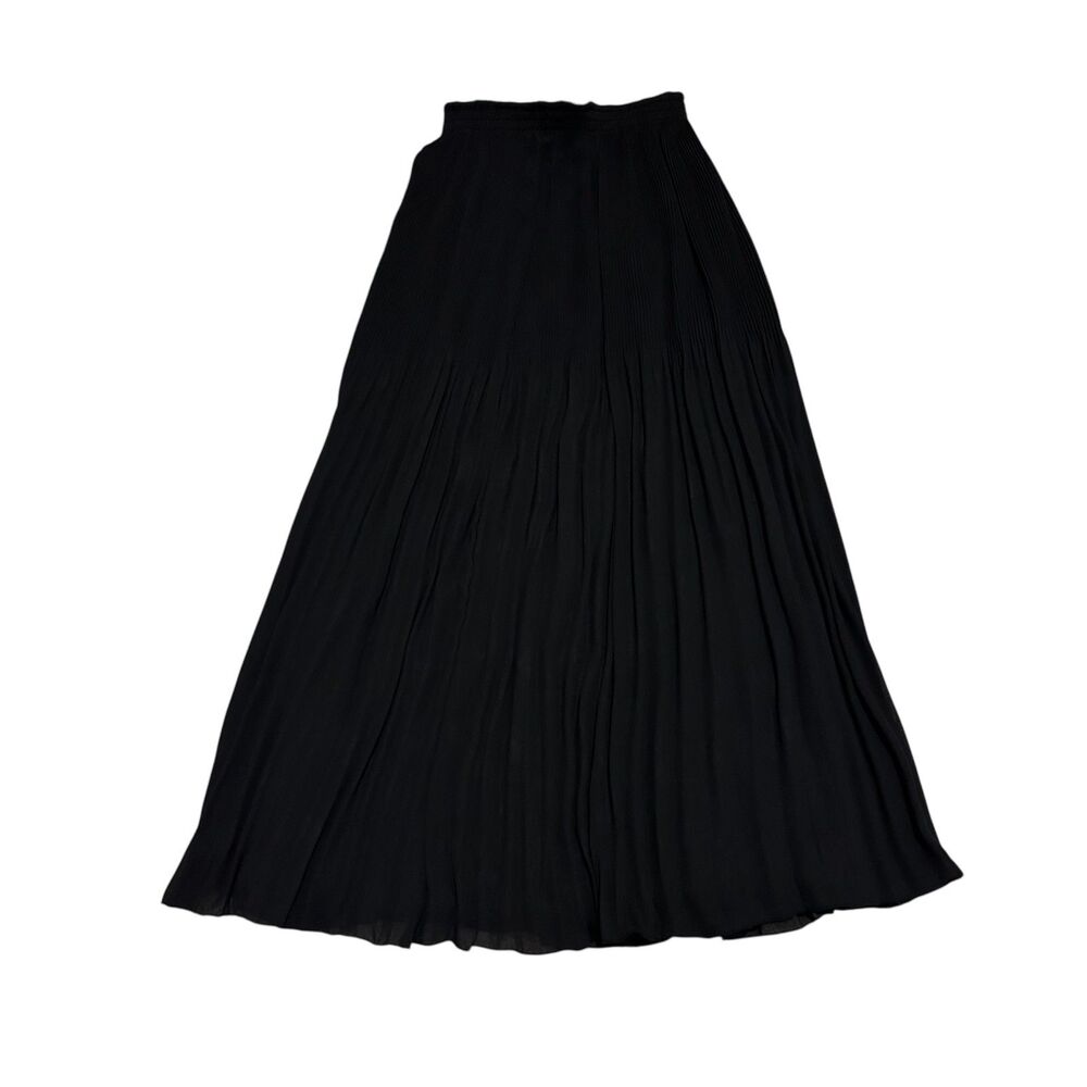 Black Reversible Pleated Midi Skirt Size S